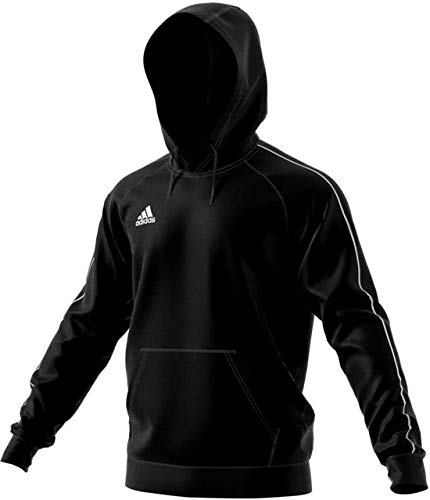 Adidas CORE18 Hoody Y Sudadera con Capucha, Unisex Niños, Negro/Blanco, 5-6 años (Talla del Fabricante: 116)