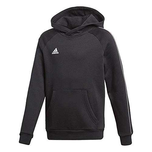 Adidas CORE18 Hoody Y Sudadera con Capucha, Unisex Niños, Negro/Blanco, 5-6 años (Talla del Fabricante: 116)