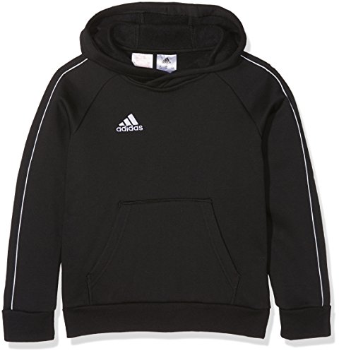 Adidas CORE18 Hoody Y Sudadera con Capucha, Unisex Niños, Negro/Blanco, 5-6 años (Talla del Fabricante: 116)