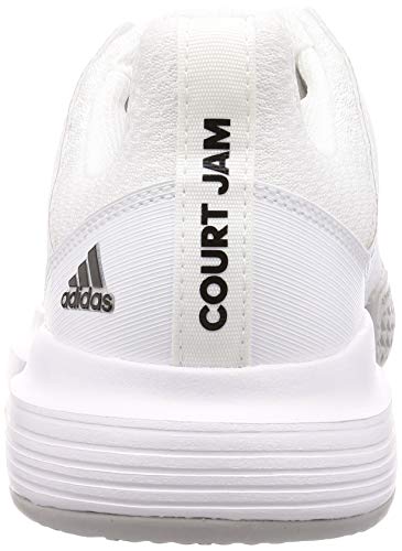 Adidas CourtJam Bounce M, Zapatos de Tenis Hombre, FTWR White/Core Black/Matte Silver, 44 2/3 EU