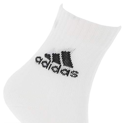 adidas CUSH CRW 3PP Socks, Unisex adulto, White/White/Black, L