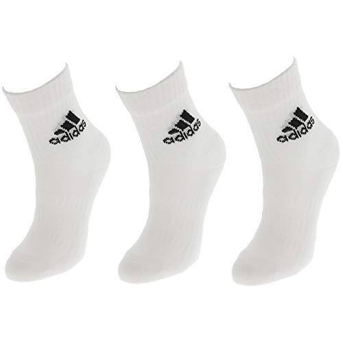 adidas CUSH CRW 3PP Socks, Unisex adulto, White/White/Black, L