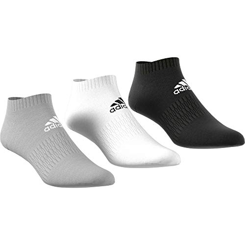 adidas CUSH LOW 3PP Socks, Unisex adulto, Medium Grey Heather/White/Black, M