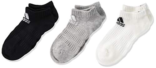 adidas CUSH LOW 3PP Socks, Unisex adulto, Medium Grey Heather/White/Black, M