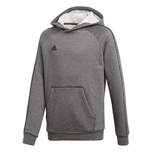 Adidas CV3429 Sudadera con Capucha, Unisex Niños, Gris (Dark Grey Heather/Black), 11-12 años (Talla del Fabricante: 152)