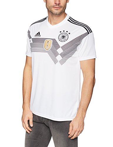 adidas DFB Home 2018 Camiseta de Equipación, Hombre, Blanco/Negro, L