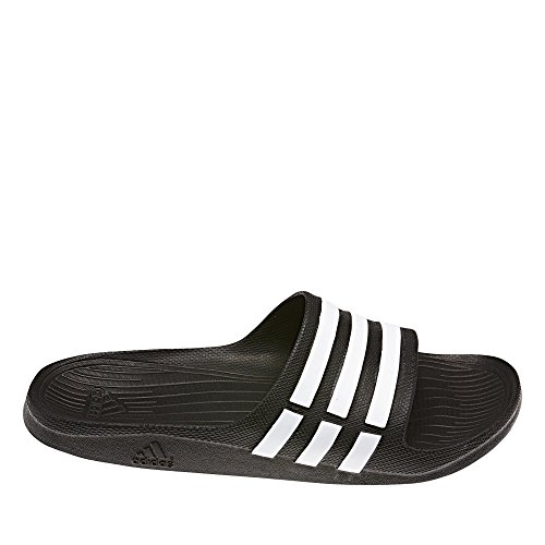 adidas Duramo Slide, Chanclas Unisex Adulto, Negro (Black/White/Black), 37 EU