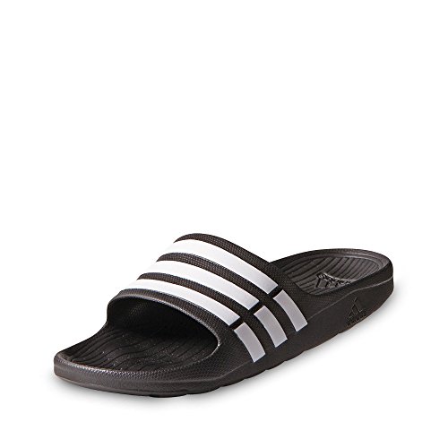 adidas Duramo Slide, Chanclas Unisex Adulto, Negro (Black/White/Black), 37 EU