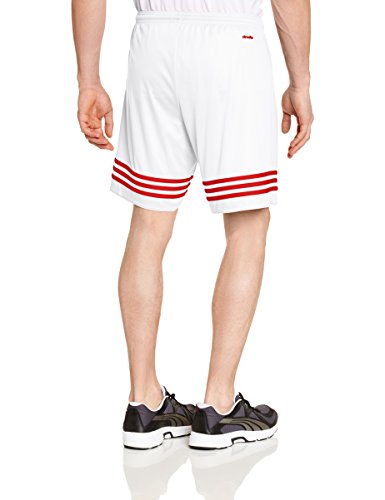 Adidas Entrada 14 - Pantalones cortos de fútbol para hombre, Blanco (White/Red), XL