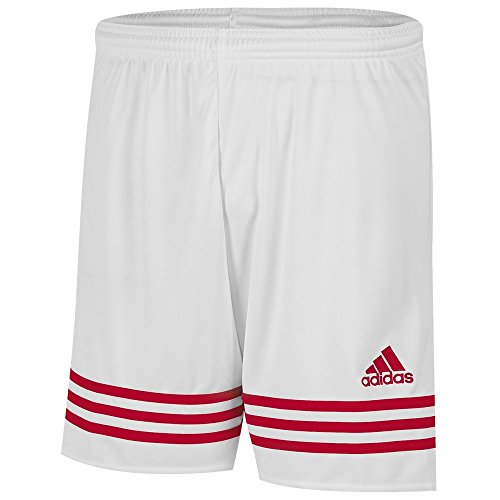 Adidas Entrada 14 - Pantalones cortos de fútbol para hombre, Blanco (White/Red), XL