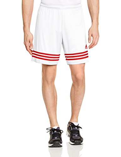 Adidas Entrada 14 - Pantalones cortos de fútbol para hombre, Blanco (White/Red), XL