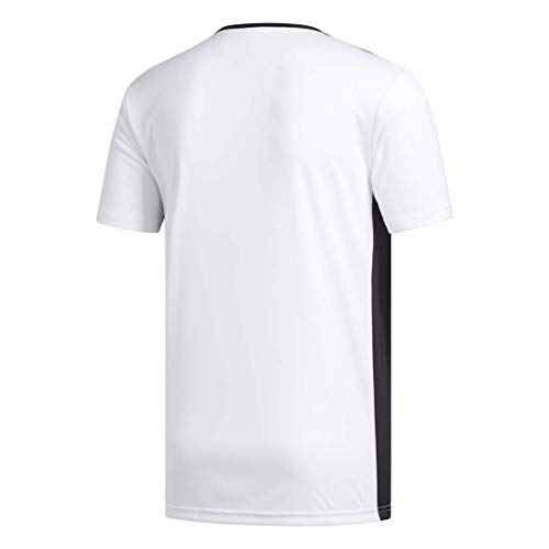 adidas Entrada 49 Camiseta de Fútbol para Hombre de Cuello Redondo en Contraste, Blanco (White/Black), XS