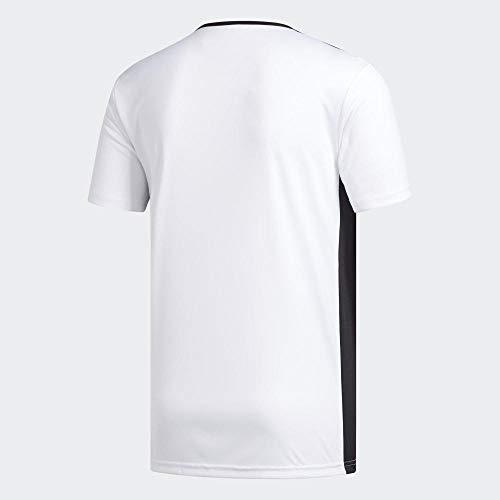 adidas Entrada 49 Camiseta de Fútbol para Hombre de Cuello Redondo en Contraste, Blanco (White/Black), XS