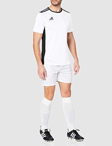 adidas Entrada 49 Camiseta de Fútbol para Hombre de Cuello Redondo en Contraste, Blanco (White/Black), XS