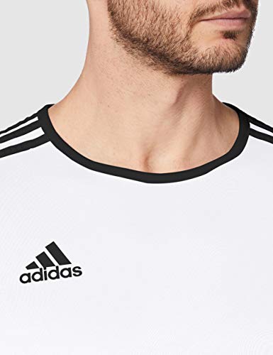 adidas Entrada 49 Camiseta de Fútbol para Hombre de Cuello Redondo en Contraste, Blanco (White/Black), XS