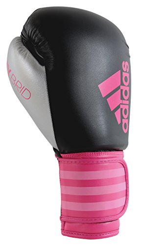 adidas Hybrid 100 - Guantes de boxeo, mujer, Rosa/Negro (Schwarz/ Pink), 10 oz