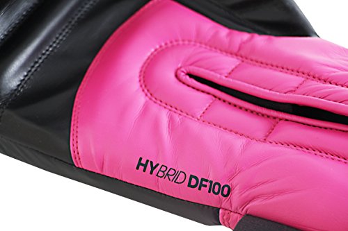 adidas Hybrid 100 - Guantes de boxeo, mujer, Rosa/Negro (Schwarz/ Pink), 10 oz