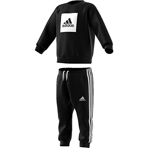 adidas I 3slogo Jog Ft Conjunto Deportivo, Bebé-Niños, Negro/Blanco, 80