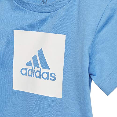 adidas I Logo Sum Set Chándal, Unisex bebé, Top:Lucky Blue/White Bottom:Legend Ink f17/White, 1218M