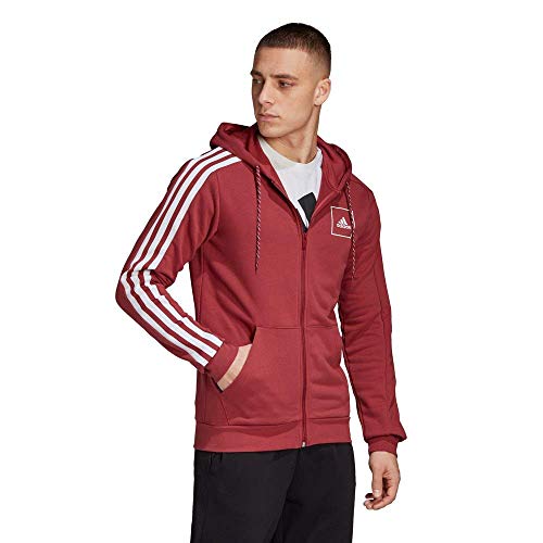 adidas M 3S Tape FZ Sudadera, Hombre, rojleg, L