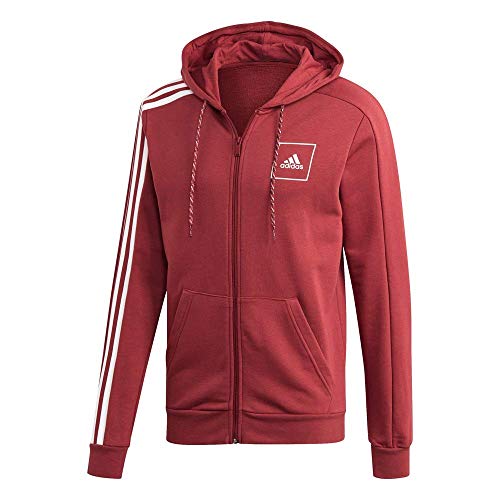 adidas M 3S Tape FZ Sudadera, Hombre, rojleg, L adidas M 3S Tape FZ Sudadera, Hombre, rojleg, L