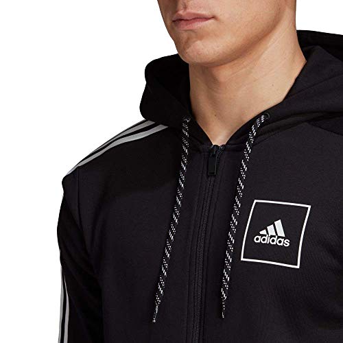 adidas M 3S Tape FZ Sweatshirt, Hombre, Black, XL