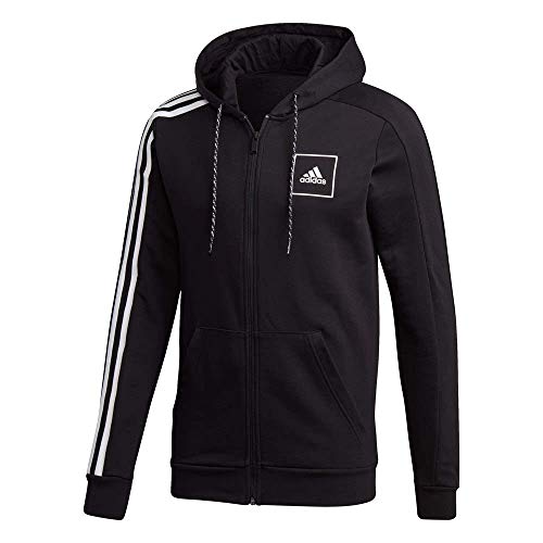 adidas M 3S Tape FZ Sweatshirt, Hombre, Black, XL