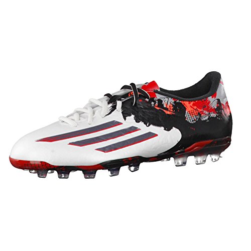 adidas Messi 10.2 AG ftwr - Botas de fútbol para hombre, color blanco, granito y escarlata 43 1/3