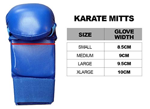 adidas Mitts with Thumb WKF-Guantes de Karate con Pulgar, Unisex Adulto, Rojo, Small
