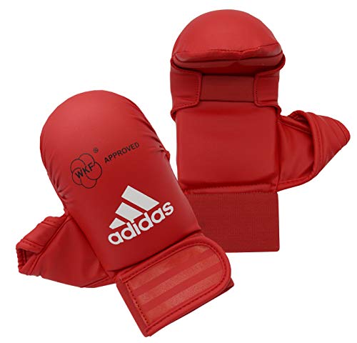 adidas Mitts with Thumb WKF-Guantes de Karate con Pulgar, Unisex Adulto, Rojo, Small