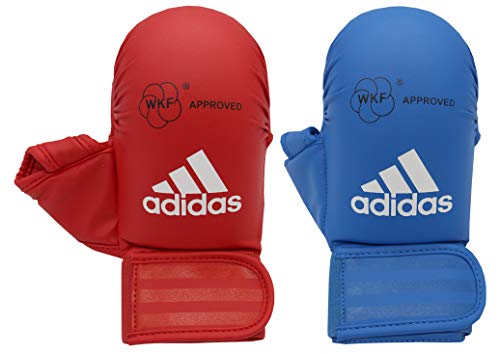 adidas Mitts with Thumb WKF-Guantes de Karate con Pulgar, Unisex Adulto, Rojo, Small