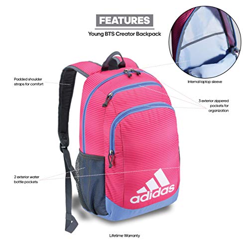 adidas Mochila unisex para niños, Unisex niños, Mochila, 977617, Semi Solar Rosa Sundown/ Azul Real/Onix, Talla única