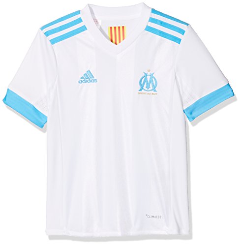 adidas OM Replica Home Camiseta 1ª Equipación Olympique Marsella 2017-2018, niños, Blanco (omazul), 176
