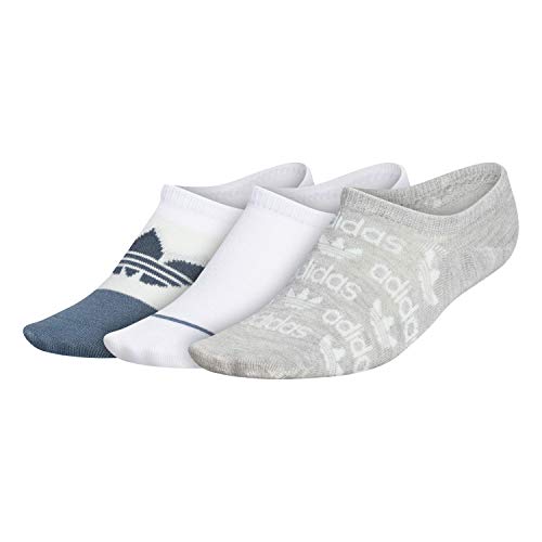 adidas Originals Graphic Super No Show Calcetines (3 pares), gris jaspeado/ menta hielo/blanco/azul legado, M