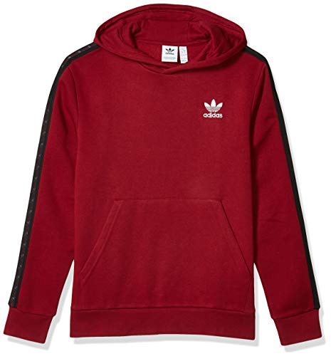 adidas Originals Little Kids Tape Hooded Sweatshirt, collegiate Burgundy, Medium