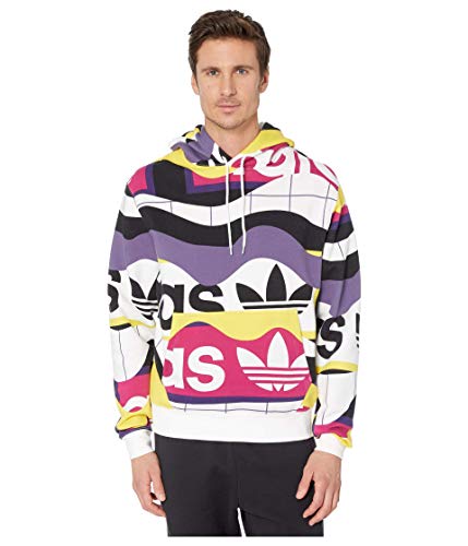 adidas Originals Men's Catalog Print Hoodie White Large