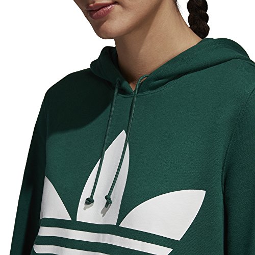 adidas Originals Trefoil Hoodie Sudadera con Capucha, Verde Universitario, XS para Mujer