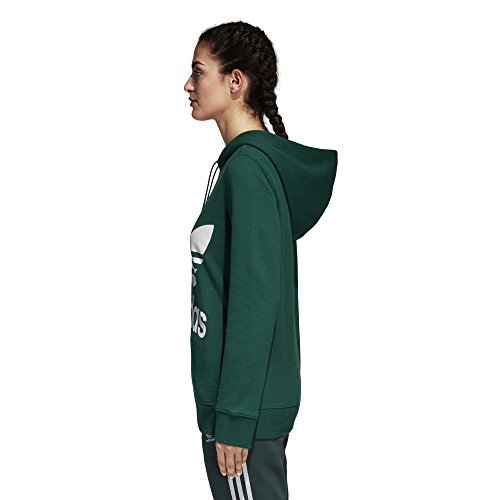 adidas Originals Trefoil Hoodie Sudadera con Capucha, Verde Universitario, XS para Mujer