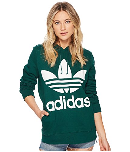 adidas Originals Trefoil Hoodie Sudadera con Capucha, Verde Universitario, XS para Mujer