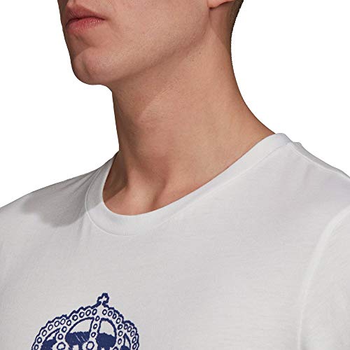 Adidas Real Madrid Temporada 2020/21 Camiseta Paseo con Escudo Oficial, Unisex, Blanco, XXL