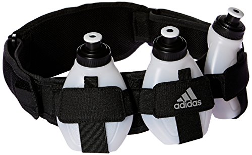 adidas Run Bott Belt 3 Cinturón Porta Botellas, Unisex Adulto, Negro/Gris/Plata, Talla Única