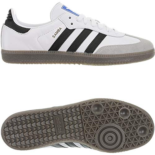 Adidas Samba OG, Zapatillas de Gimnasia para Hombre, Blanco (Footwear White/Core Black/Clear Granite 0), 42 2/3 EU Adidas Samba OG, Zapatillas de Gimnasia para Hombre, Blanco (Footwear White/Core Black/Clear Granite 0), 42 2/3 EU