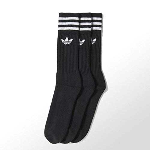 Adidas Solid Crew, Calcetines Unisex Adulto, negro / blanco, 35/38, paquete de 3 Adidas Solid Crew, Calcetines Unisex Adulto, negro / blanco, 35/38, paquete de 3