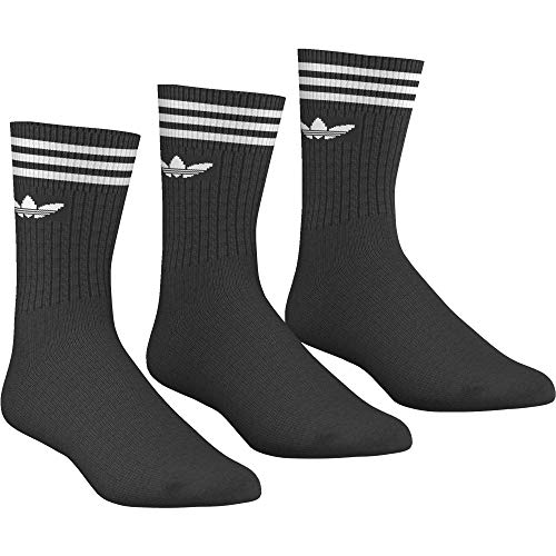 Adidas Solid Crew, Calcetines Unisex Adulto, negro / blanco, 35/38, paquete de 3 Adidas Solid Crew, Calcetines Unisex Adulto, negro / blanco, 35/38, paquete de 3