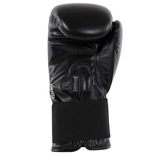 adidas Speed 50 - Guantes de Boxeo para Adulto, Color Blanco y Negro