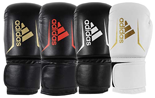 adidas Speed 50 - Guantes de Boxeo para Adulto, Color Blanco y Negro