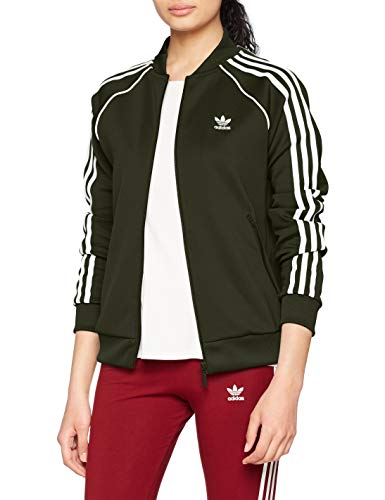 adidas SST TT Sudadera, Mujer, Verde Oscuro, 32