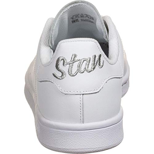Adidas Stan Smith J, Zapatillas de Gimnasio Unisex Adulto, FTWR White/FTWR White/Silver Met, 36 2/3 EU