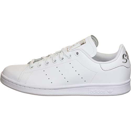 Adidas Stan Smith J, Zapatillas de Gimnasio Unisex Adulto, FTWR White/FTWR White/Silver Met, 36 2/3 EU