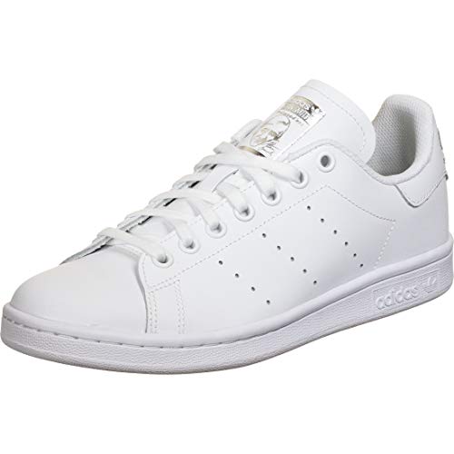 Adidas Stan Smith J, Zapatillas de Gimnasio Unisex Adulto, FTWR White/FTWR White/Silver Met, 36 2/3 EU